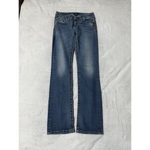 Silver Jeans Aiko Mid Slim Boot Womens 35x32.5 Blue Stretch Denim Medium Wash